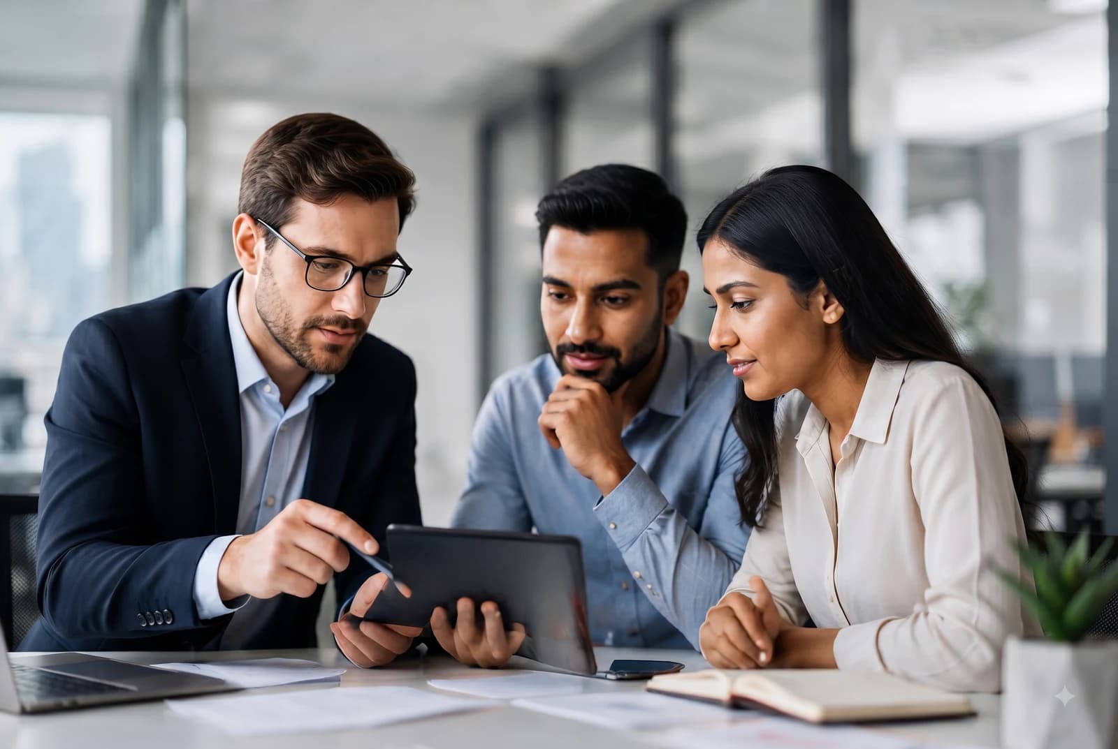 Professional reviewing corporate compliance workflows
